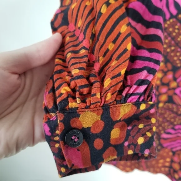 Farm Rio Leopard Hearts Long Sleeve Mini Dress Size XS Sweetheart Neckline - Picture 11 of 16